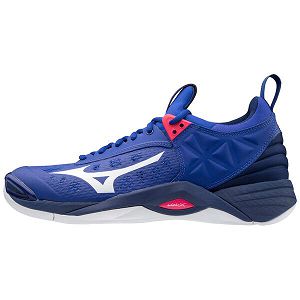 Tenis Para Voleibol Mizuno Wave Momentum Mujer Blancos/Azules/Rosas | Mexico-427183